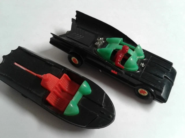 Vintage 1976 Azrak-Hamway Batman's Batmobile & Batboat For PARTS Or REPAIR