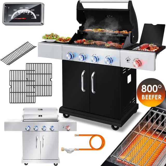 KESSER® Gasgrill BBQ Grillwagen 4+1 Brenner Edelstahl XXL Gas Grillen Garten