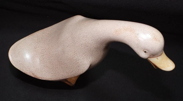 Antique Large Light Brown Glazed Porcelain Duck or Goose 13" Tall 6