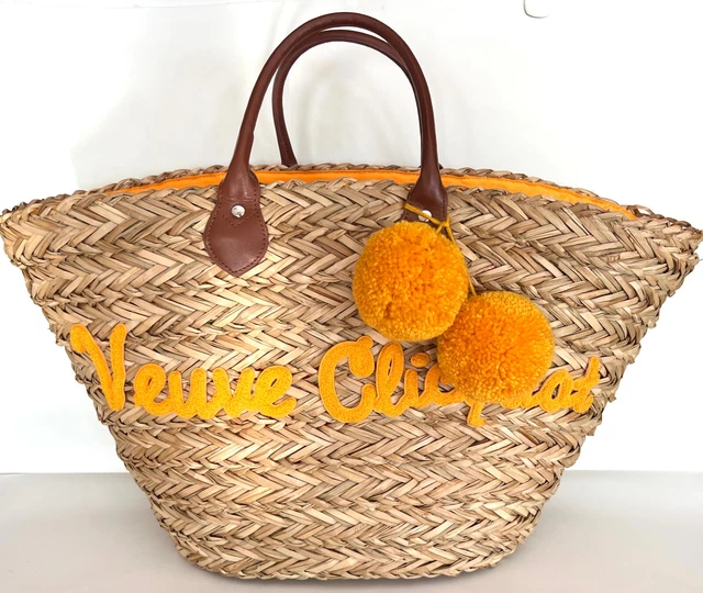 Veuve clicquot straw bag deals