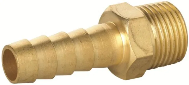 Brass Male Bspt Hose Tail Fitting Connector 1/4" 3/8" 1/2" 3/4" 1" Gas Water Oil
