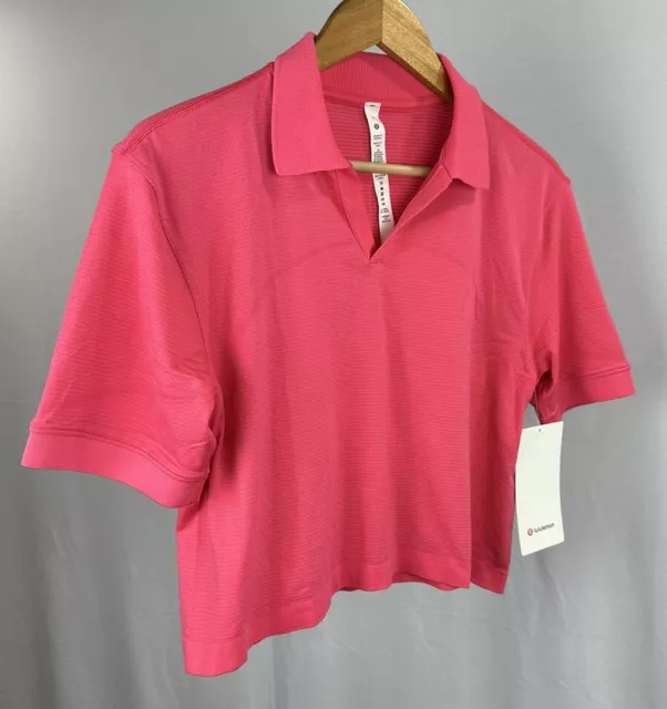 Lululemon Womens Polo Shirt Size 8 Swiftly Tech Relaxed-Fit Pink Golf Tennis NWT