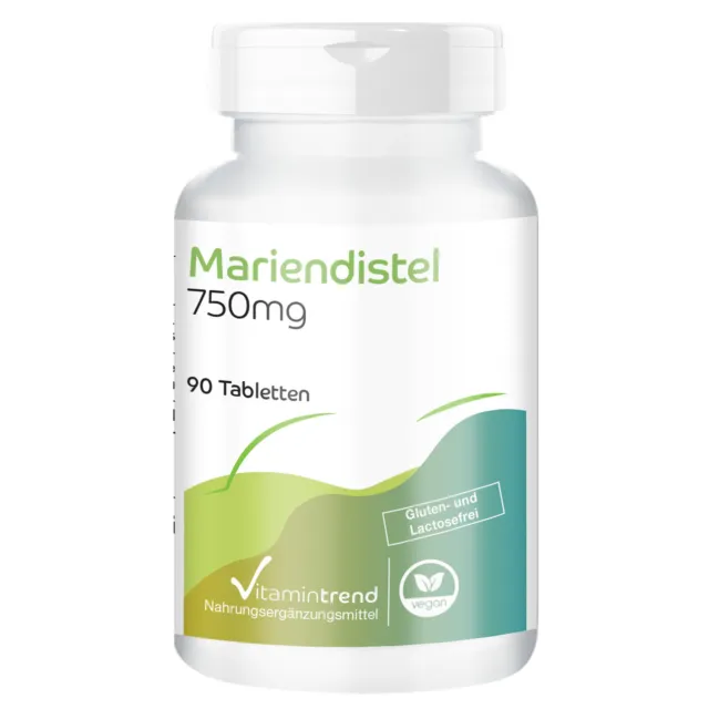 Mariendistel Extrakt 750 mg - 90 Tabletten - 80 % Silymarin | Vitamintrend