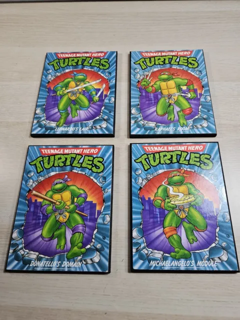 4x Teenage Mutant Ninja Turtles Hero Door Plaques Vintage 1990 Man Cave