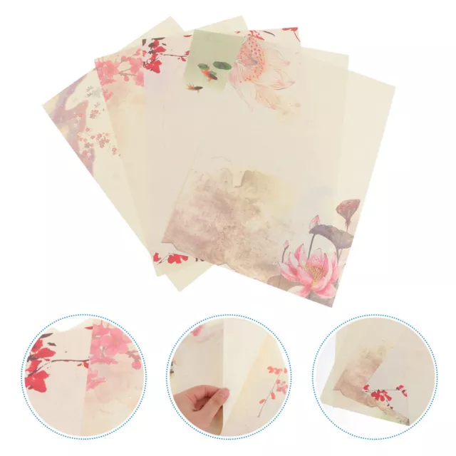 40 Pcs Student Letter Paper Floral Style A4 Mothers Day Stationery Printing