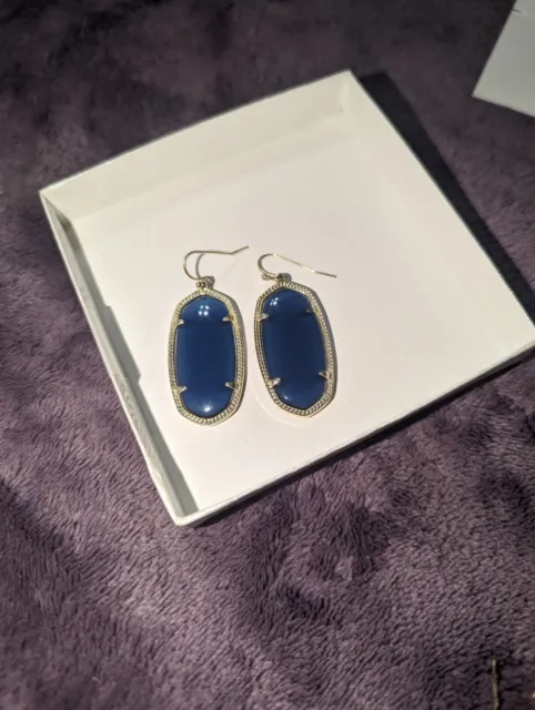 Kendra Scott Elle Cobalt Blue Earrings, Gold Tone