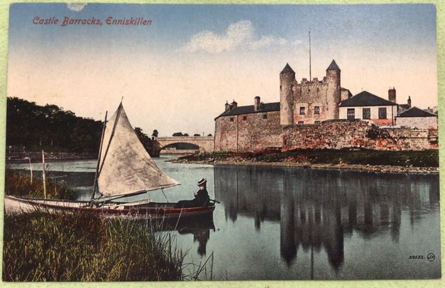 Enniskillen Ireland Castle Barracks Vintage Postcard