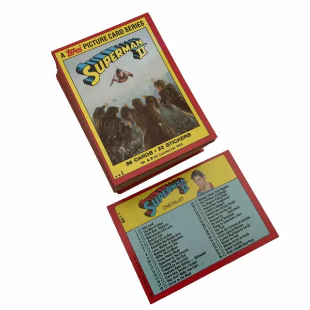 Vintage 1980 Topps Superman II Trading Picture Cards X88 Card Set 1-88 VGC