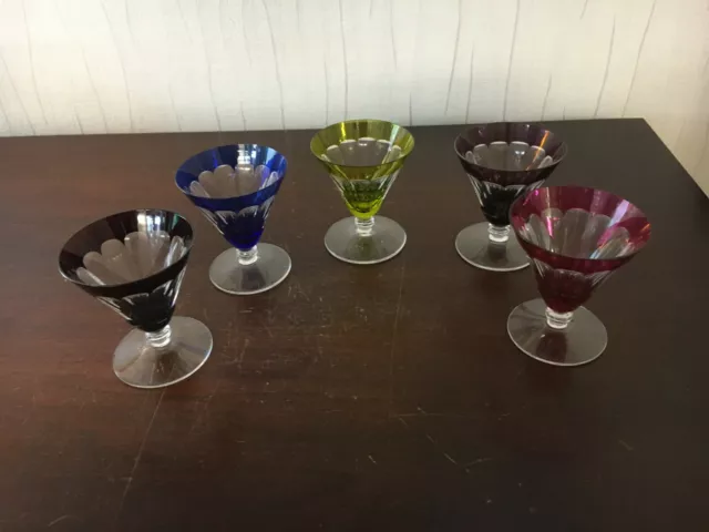 5 verres liqueur en cristal /  Baccarat / Saint Louis ? (prix du lot)