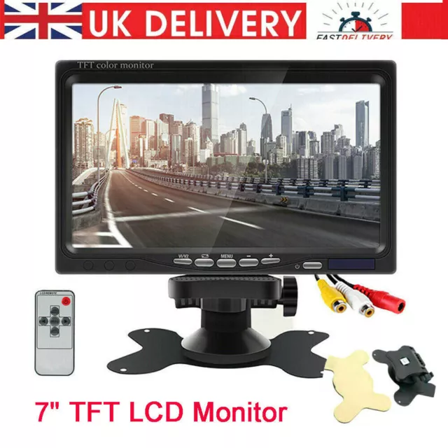 7" TFT LCD Color Car Monitor Screen for Rear View Reverse Backup Truck Camera UK