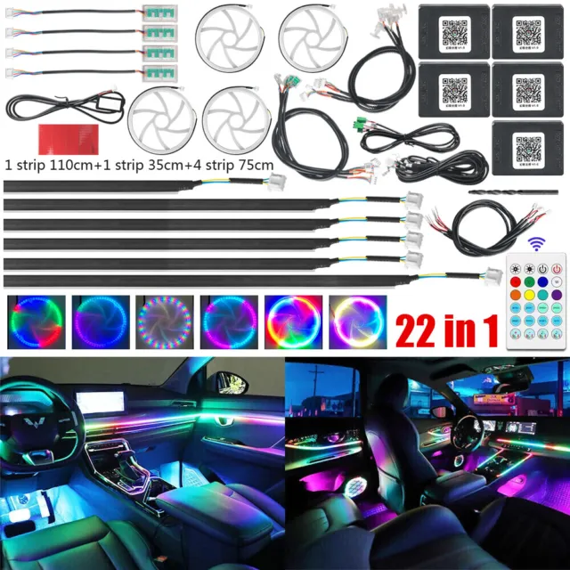 22 in 1 Auto RGB LED Dream Symphony Dynamic Ambientebeleuchtung Lichtleiste DHL