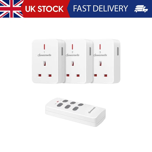 DEWENWILS REMOTE CONTROL Plug Socket, 13A/3120W Heavy Duty Wireless ...