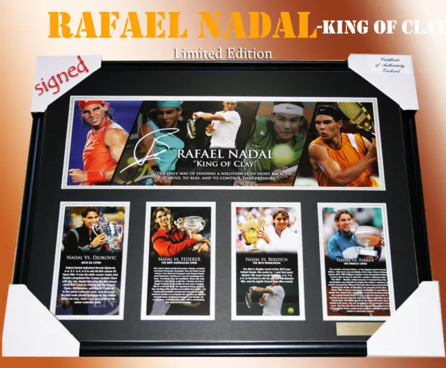 new!! RAFAEL NADAL "KING OF CLAY" TENNIS MEMORABILIA SIGNED LIMITED EDITION 499