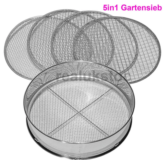 Siebmeister 5000 8  5 austauschbare Siebeinsätze Ø 3  5in1 Gartensieb 5 12mm 10