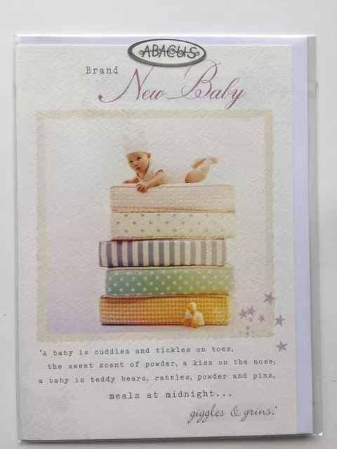 New Baby Card, GIRL or BOY, Cute, Stars SHORT POEM, Cuddles, Love, Bundle Of Joy