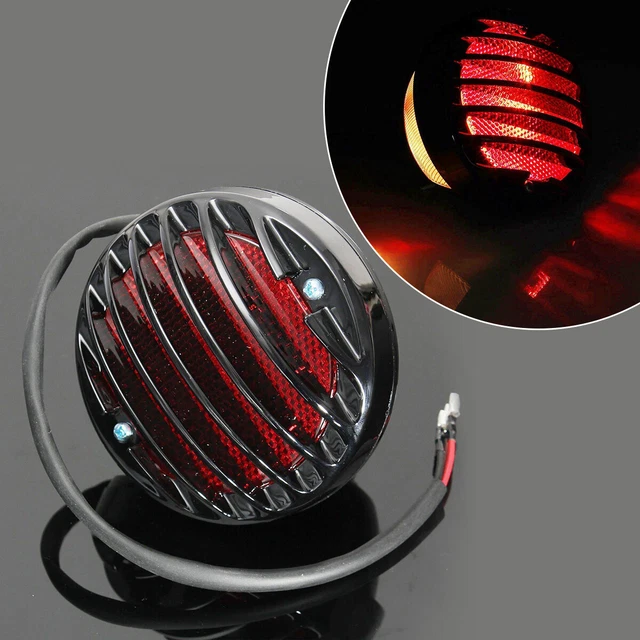 Feu Arrière Moto LED Crâne Tête De Mort - Clignotants Intégrés, Feu Stop Décoratif Anti-Vibration, Super Lumineux Et Stylé