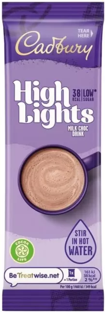 Cadbury Highlights Milch Schokolade Getränk schnelle und bequeme Beutel 11g x 10