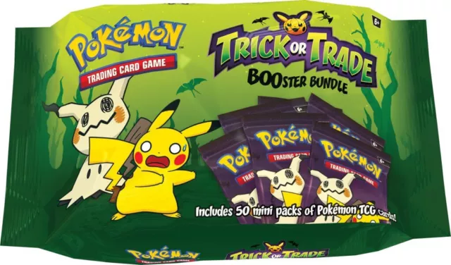 2023 POKEMON BOOster Bundle Trick or Trade Halloween Special TCG - 50 Mini Packs