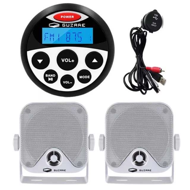 BOAT RADIO MARINE Audio System kit Bluetooth Stereo Receiver 4