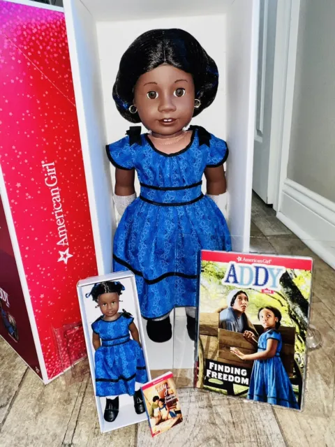 American Girl Addy 18 Inch & Mini Doll SET & Book Sets Both New In Box NRFB