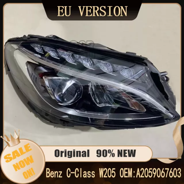 EU 2015-2018 Benz C-Class W205 LED Right Headlight Passenger OEM067603 Original