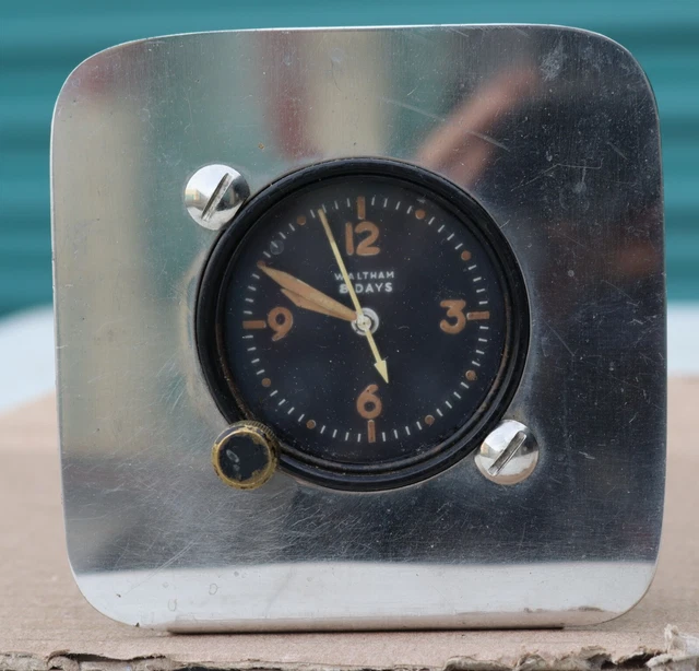 RARE VINTAGE WALTHAM 8 Day Us Military Aircraft Airplane Avation