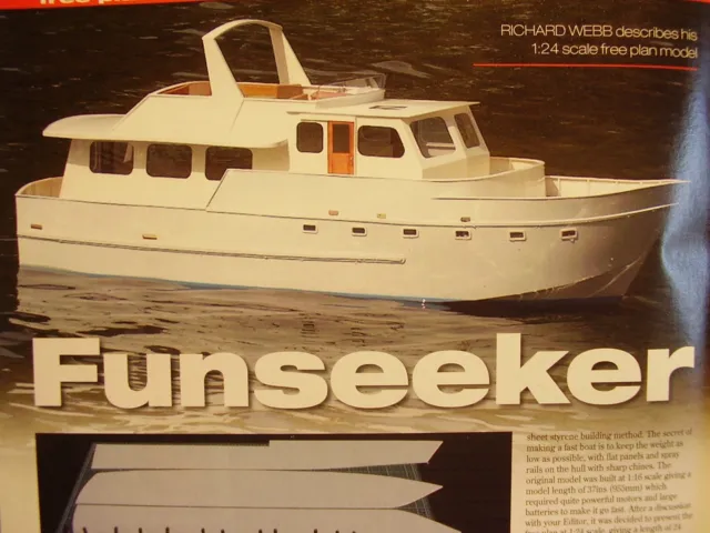 Original Model Boat Plans 2008 Funseeker Luxury Motor Yacht Scale 1 : 24