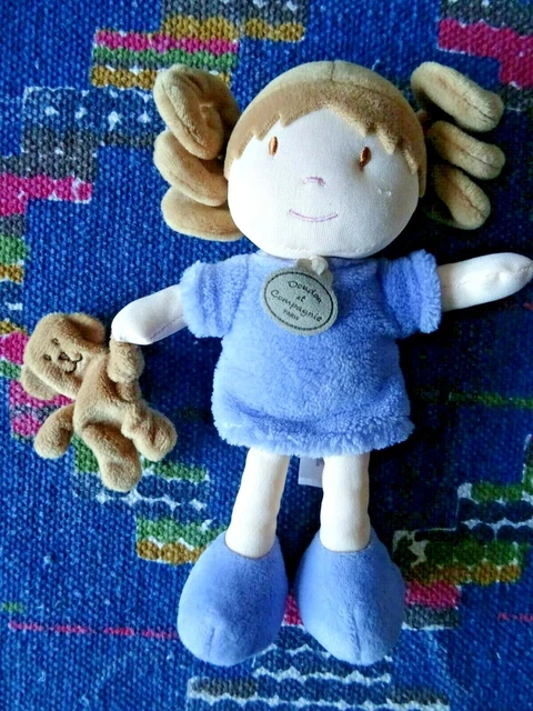 5Pa/ Doudou Et Compagnie Poupee Les Demoiselles Et Nounours Violet Parme Kom9
