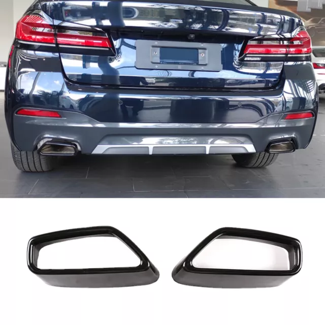 Car Rear Exhaust Muffler Pipe Cover Trim for BMW 5 G30 G38 Black Accessories