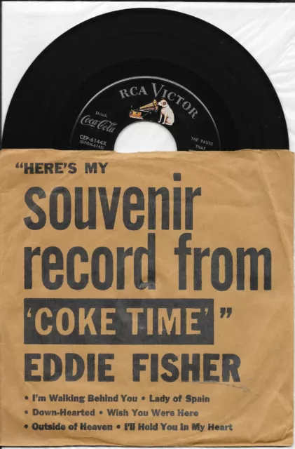 Eddie Fisher Coca-Cola Coke Time rca coke label 45 rpm record & Picture Sleeve