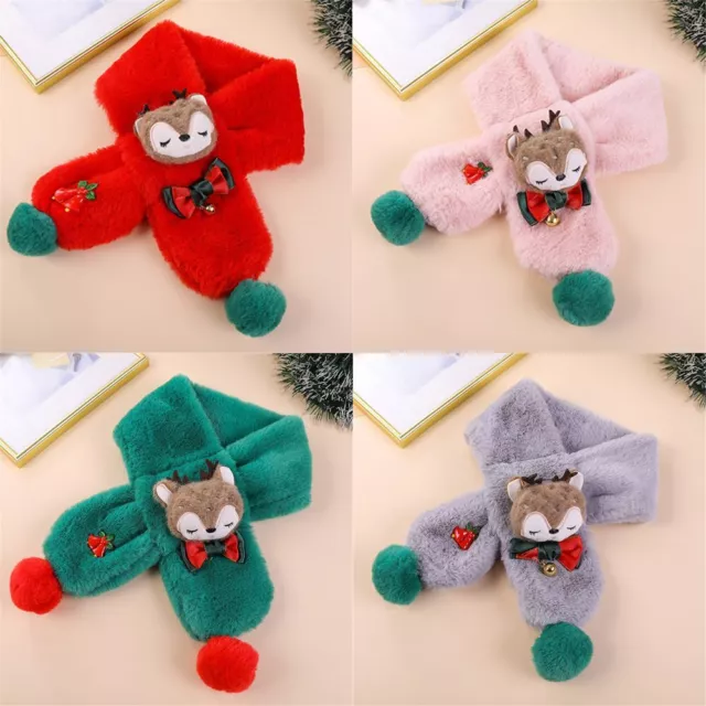 Winter Soft Warm Cartoon Faux Fur Scarf Neck Scarves Children Scarf Christmas