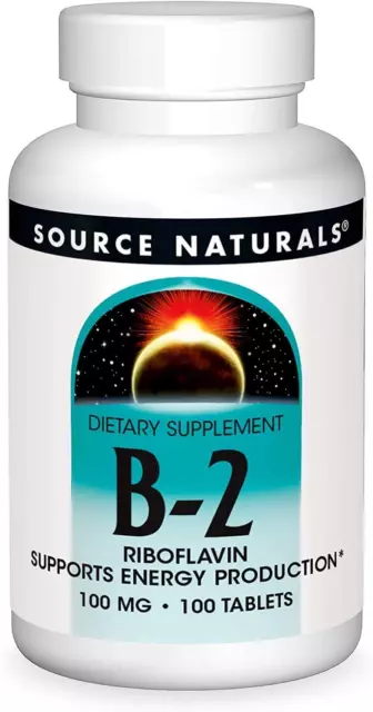 Source Naturals Vitamin B-2 100mg 100 Tablets, Energy & Metabolism Support