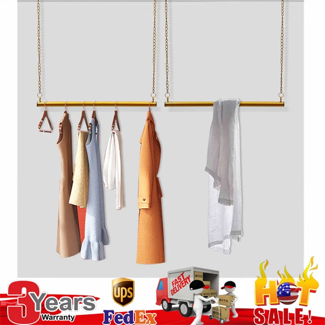Gold Retail Clothes Display Rack Clothing Hanging Rack Garment Rack Adjustable