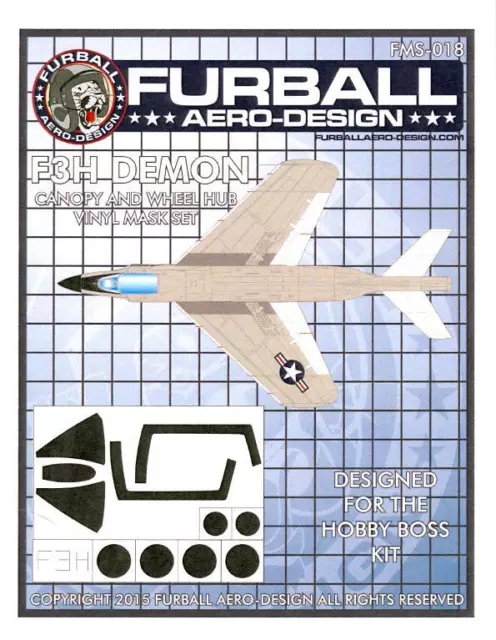 Furball Decals 1/48 MCDONNELL F3H DEMON Canopy & Wheel Hub Vinyl Mask Set