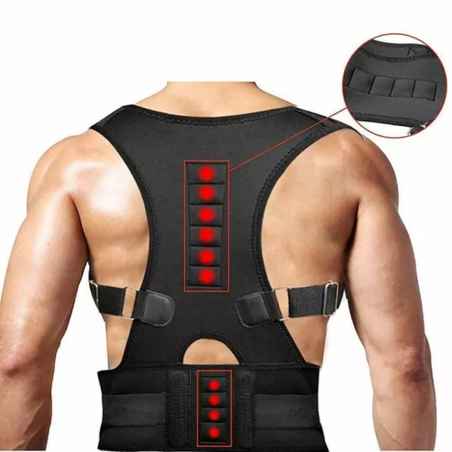 Back Posture Magnetic Shoulder Corrector Support Brace Belt Therapy Men Women