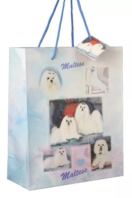 Maltese Breed of Dog Quality Gift Bag & Gift Tag Present Occasion