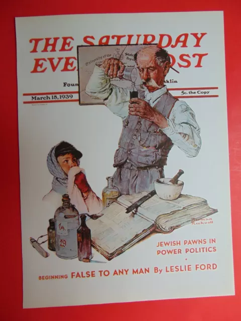 Saturday Evening Post March 18, 1939 (REPRINT) Norman Rockwell (COVER ONLY)