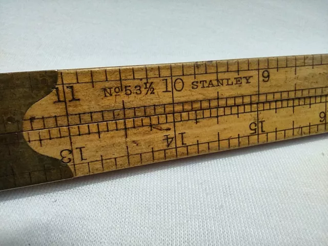 Stanley Rule & Level Co No 53 1/2  Folding 24" Boxwood & Brass Ruler