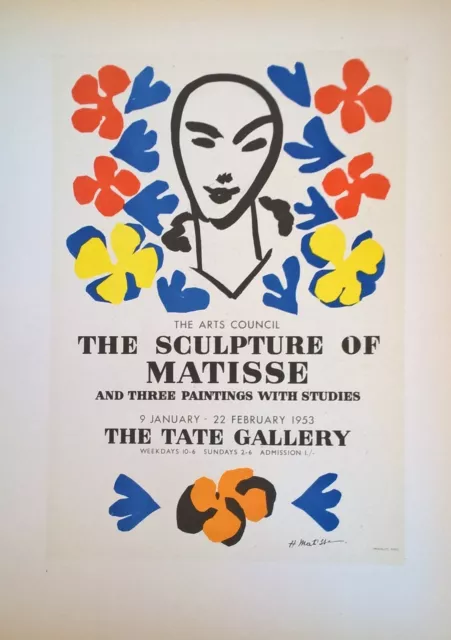 Henri MATISSE. Original Lithograph. Printed by MOURLOT 1959. Tate Gallery