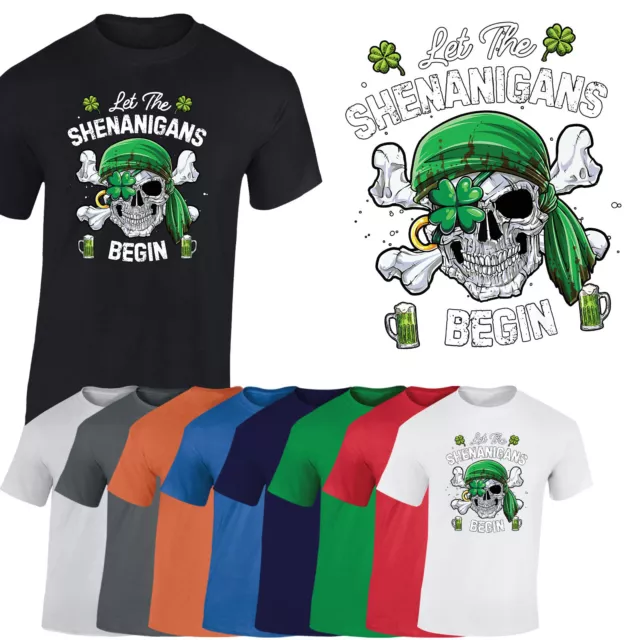 T-shirt da uomo giorno di San Patrizio Let the Shenanigans Begin donna unisex regalo