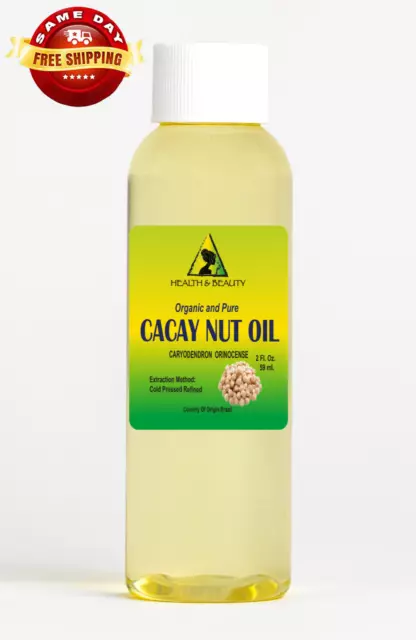 ACEITE DE NUEZ DE CACAY PORTADOR ORGÁNICO REFINADO PRENSADO EN FRÍO por H&B Oils Center 2 OZ 3