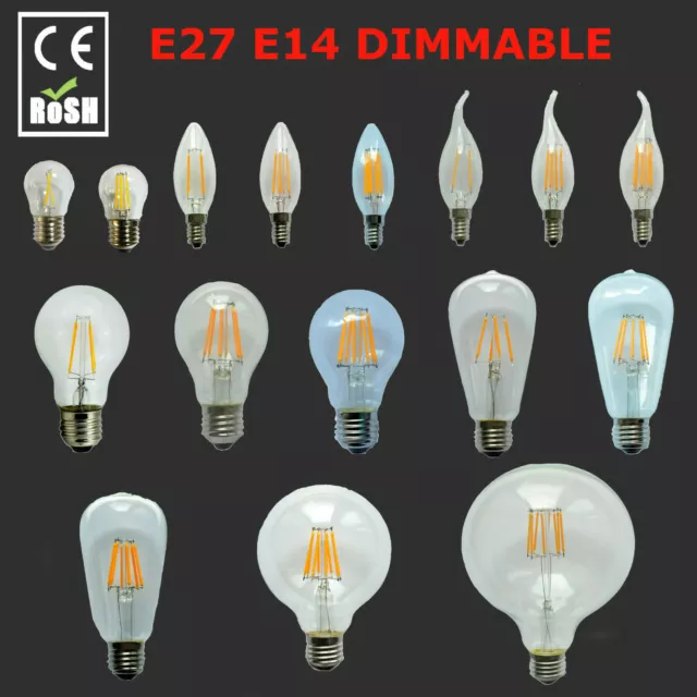 LED Vintage Light A+ Filament Decorative Antique Edison Bulbs B22 E27 E14