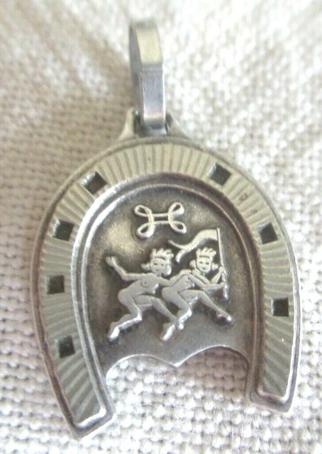 Broche Vintage Fer à Cheval Porte-bonheur Avec Nacre Et Cloche - Ancienne Mais Parfait état