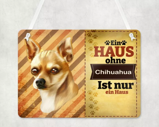 Warnschild Türschild Schild Eingangsschild Wetterfest Chihuahua Hund Spruch