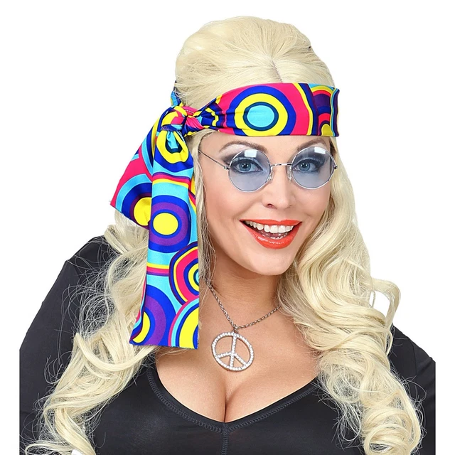 NET TOYS Seventies Hippie-Haarband ‚Bubbles‘ – Flower Power Stirnband Für Damen | Festival & Mottoparty