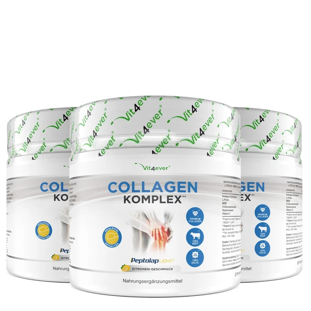 COLLAGEN-KOMPLEX = 1500g Pulver - Kollagen Hydrolysat Peptide, L-Prolin, MSM