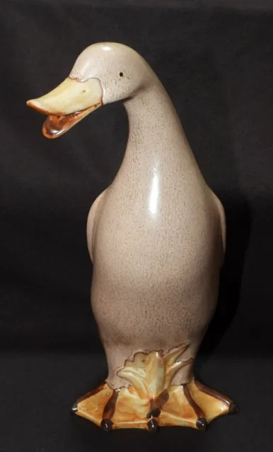 Antique Large Light Brown Glazed Porcelain Duck or Goose 13" Tall 3
