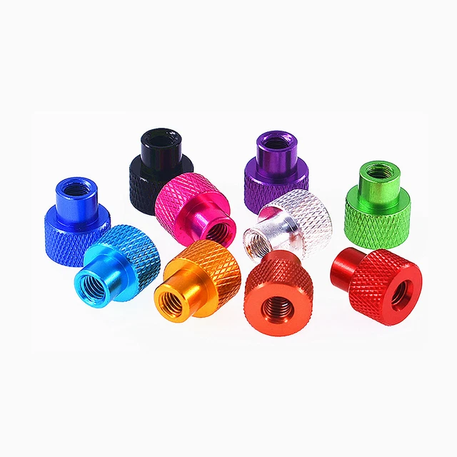 6#,1/4,3/8 UNC Aluminum Alloy Knurled Thumb Nut Hand Grip Knob Nut Through Hole