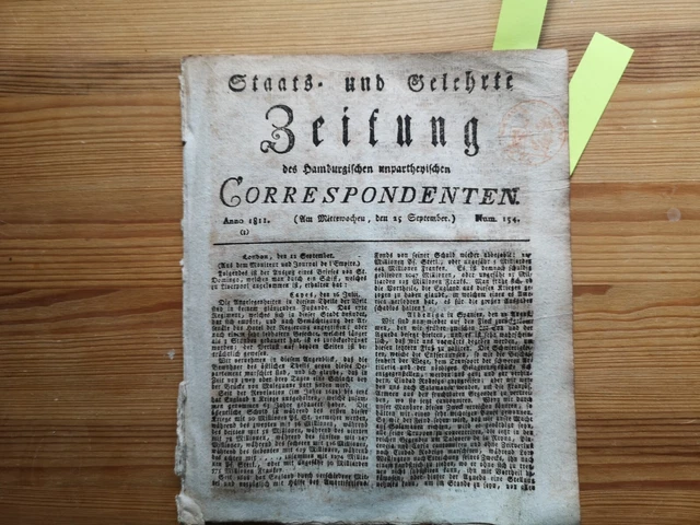 1811 Zeitung Hamburg 154 Halle Universität Baron von Leist
