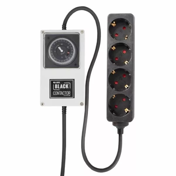 Lumii Black 4-Way Schuko Contactor Timer